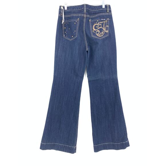 Y2K Seven7 Women's Size 6 Flare Leg Jeans Dark Wash Denim NEW - Picture 2 of 9